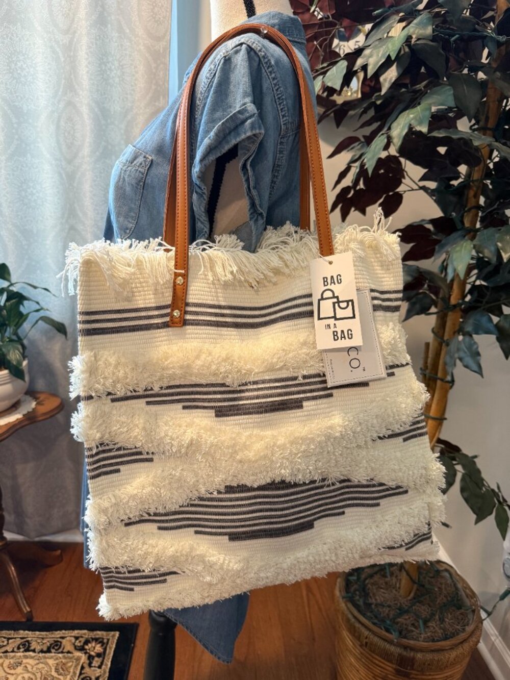 Jen & Co Summer Beach Bag w/Additional Crossbody